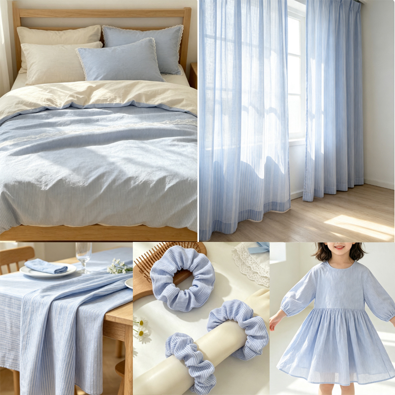 0.5m/2m Kore Tarzı Mavi Çizgil - Home Textiles Plaid incelemesi ve fiyatı