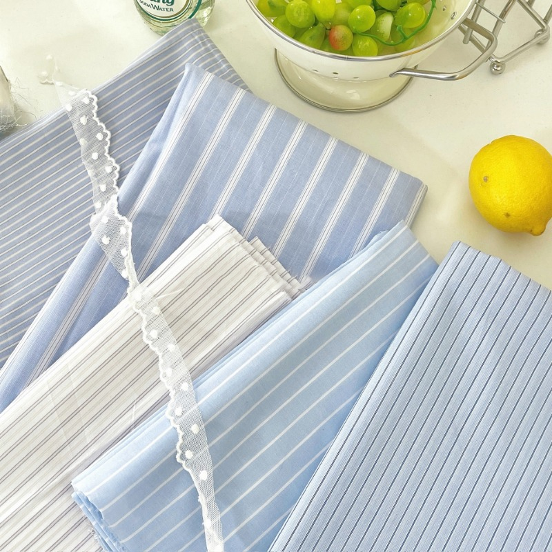 0.5m/2m Kore Tarzı Mavi Çizgil - Home Textiles Plaid incelemesi ve fiyatı